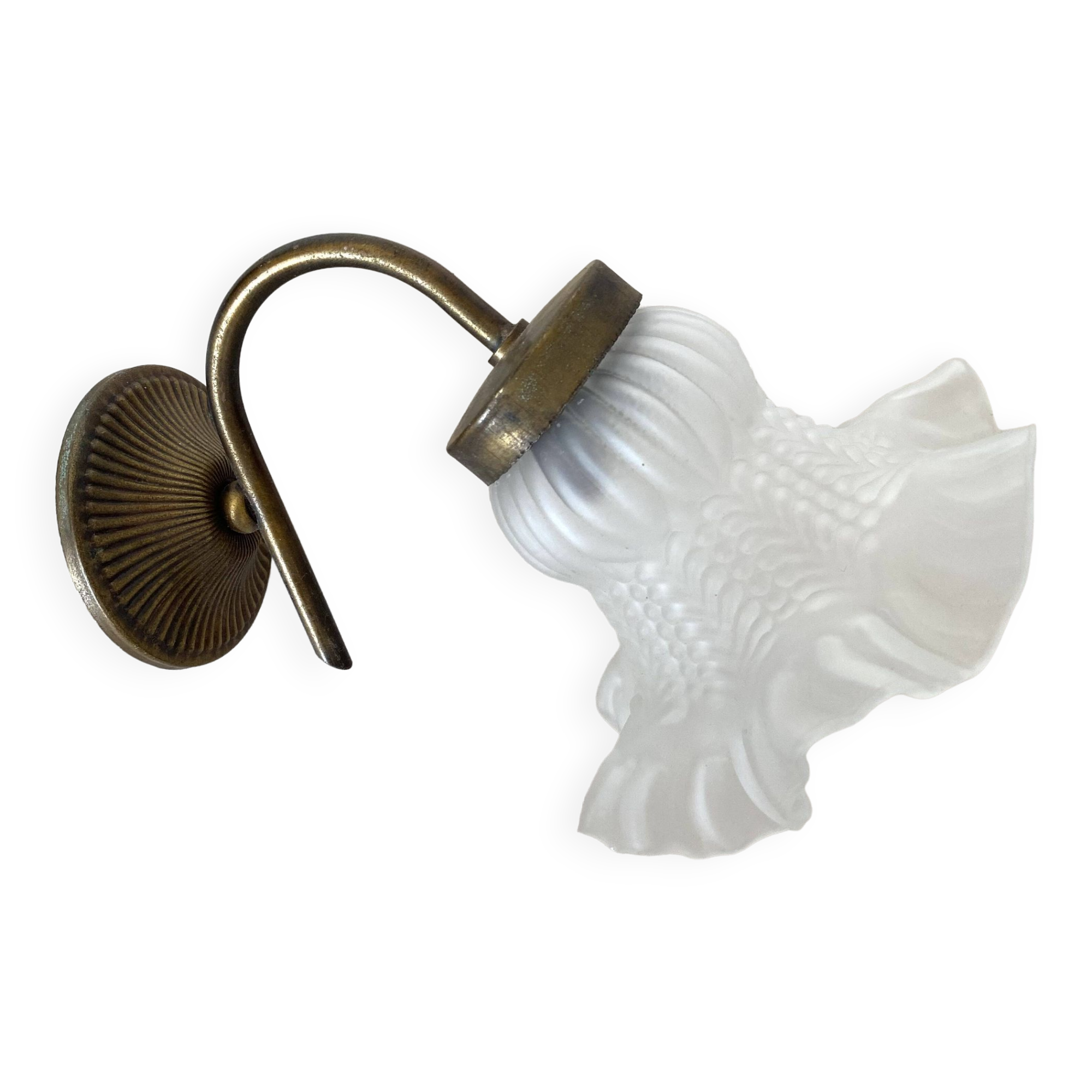 Wall lamp with frosted glass tulip