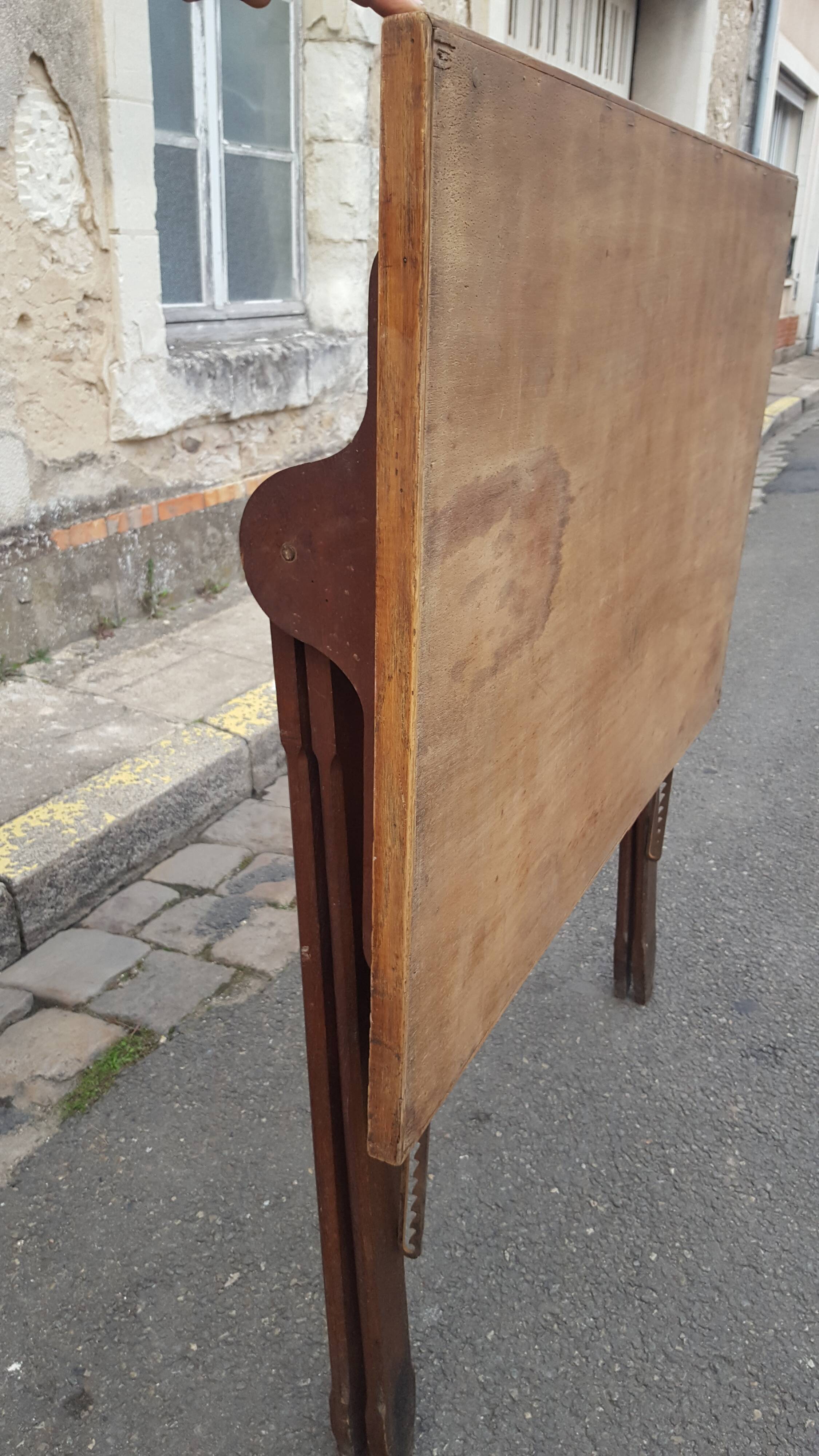 Drawing table wood and vintage metal