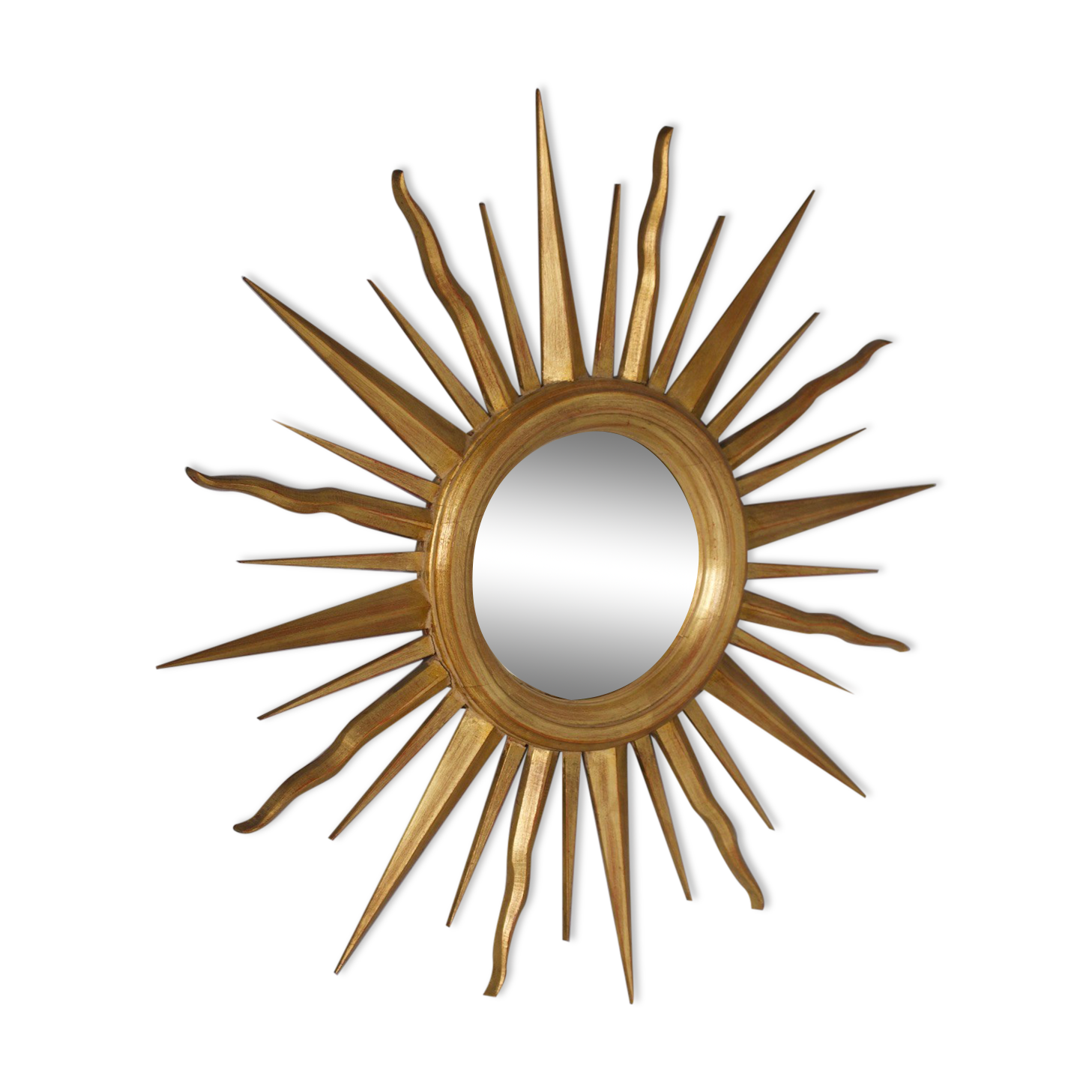 Sun mirror in gilded wood