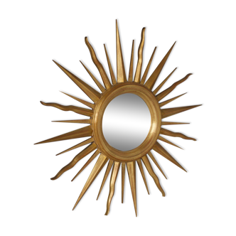 Sun mirror in gilded wood
