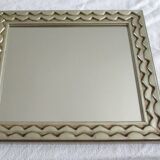Mirror framing silver carved wood