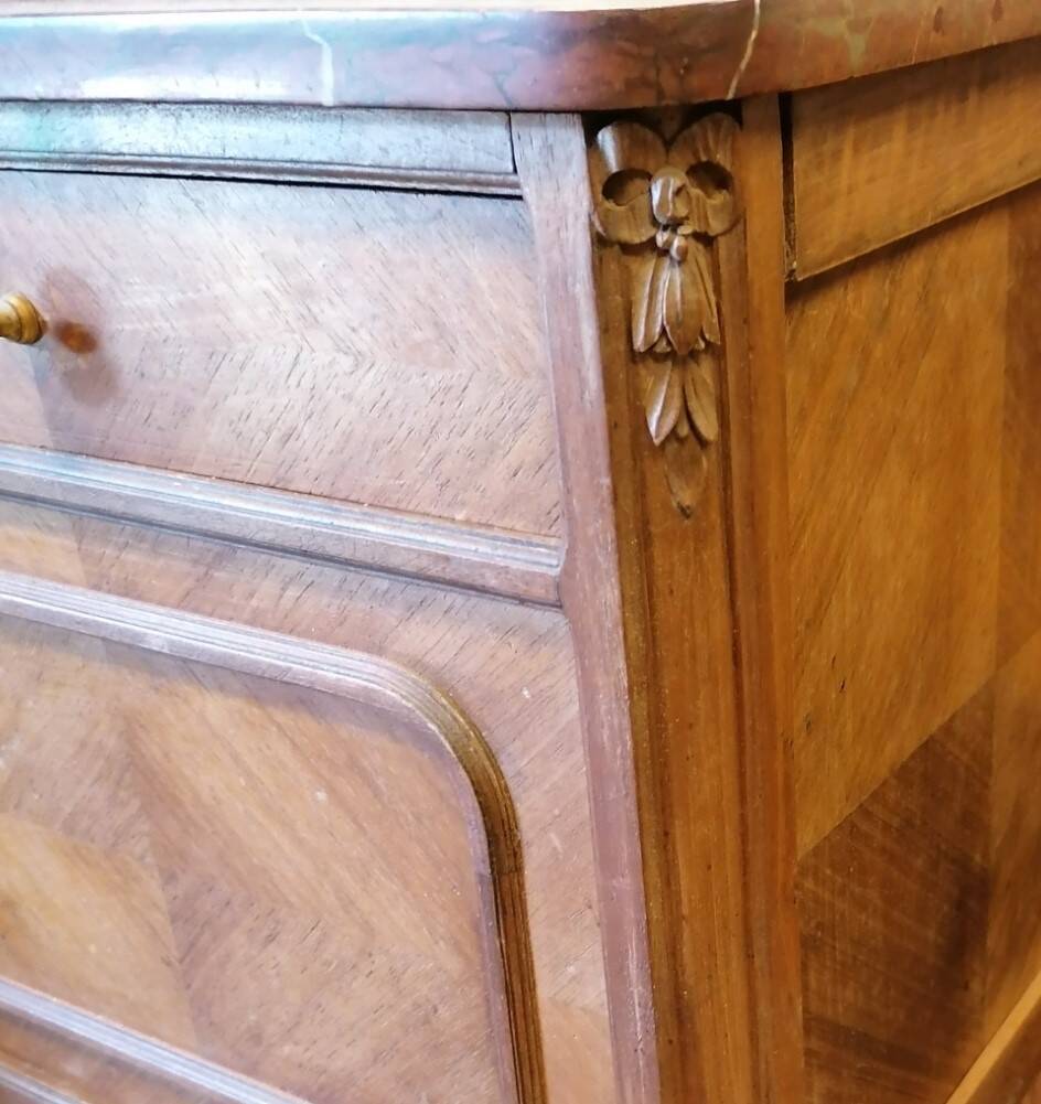 Louis XVI style wooden bedside table.