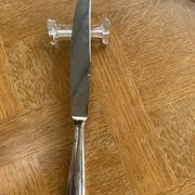 Two service knives in silver metal goldsmith Bertrand vintage