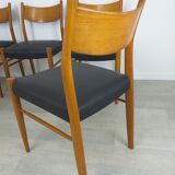 Set of 6 Scandinavian chairs teak 60s vintage