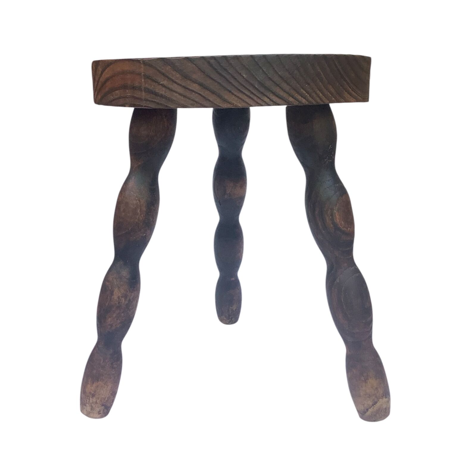 Small Spanish stool in solid oak – circa 1960