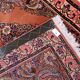 Vintage Sarouk wool rug, rose field & diamond medallion, c. 1950s