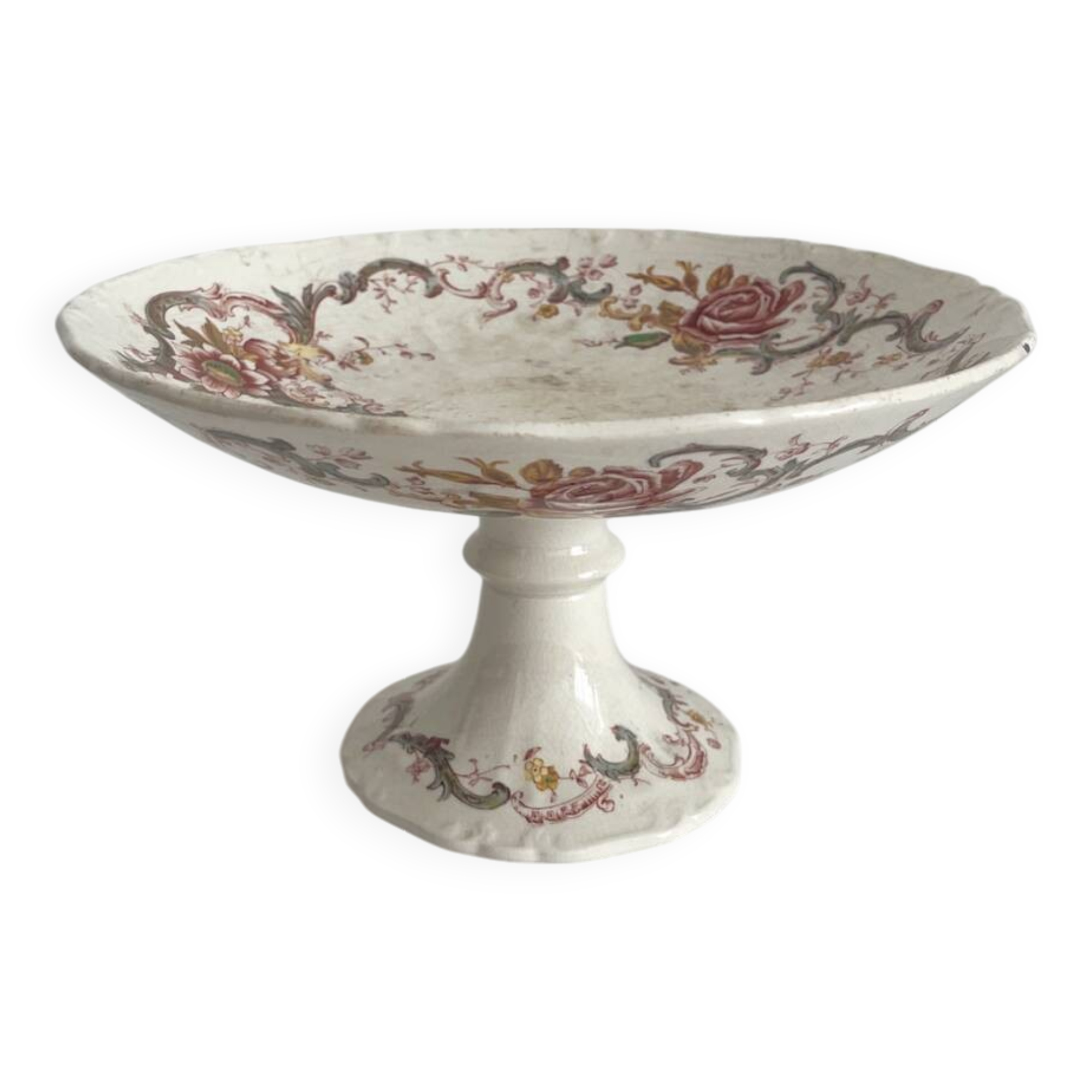 Bishop & Stonier “Wentworth” polychrome iron earth compote bowl