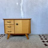 Vintage bedside table with compass feet