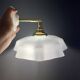 Vintage sky blue opaline wall lamp with shade