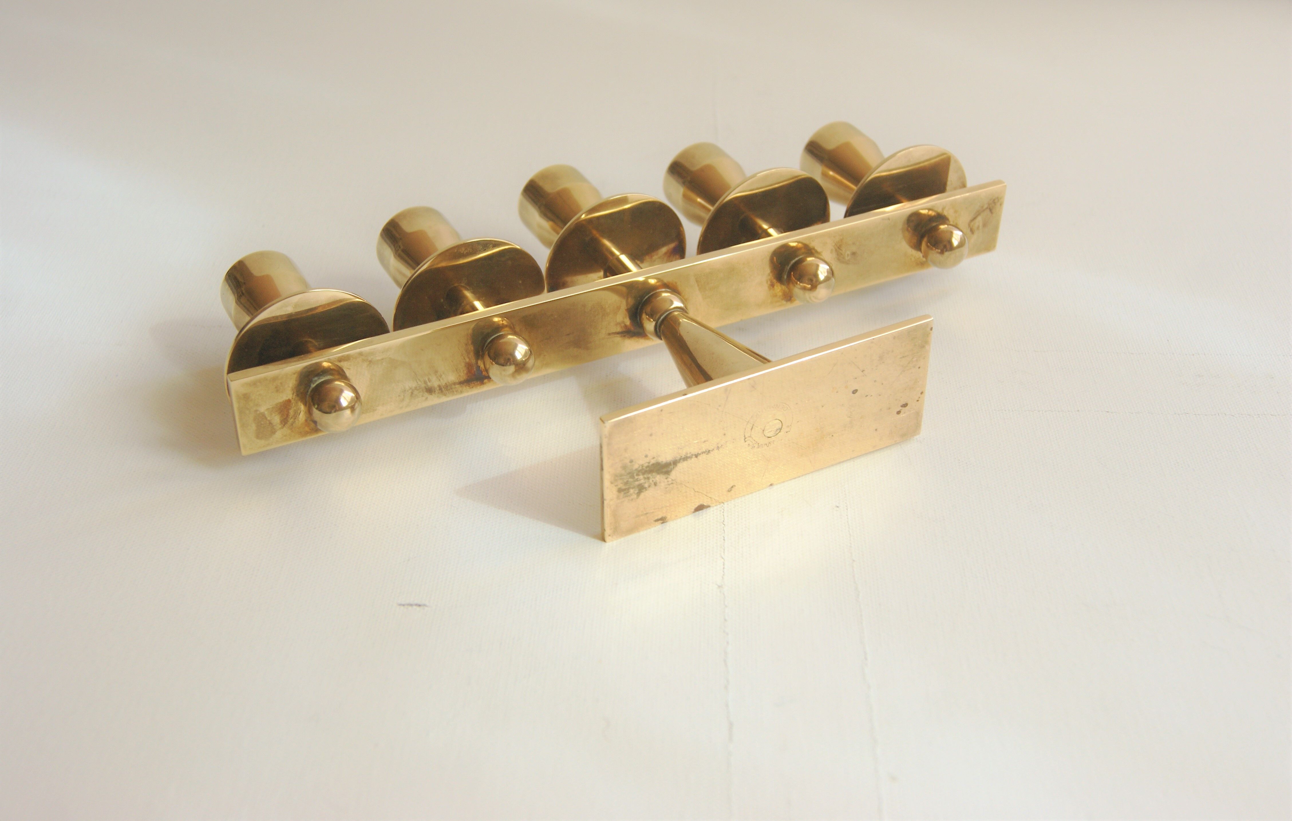 Rare mid-century modern brass candle hold from KARA Denmark 1960s.