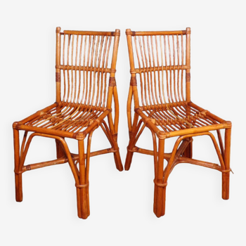 Pair of vintage wicker chairs