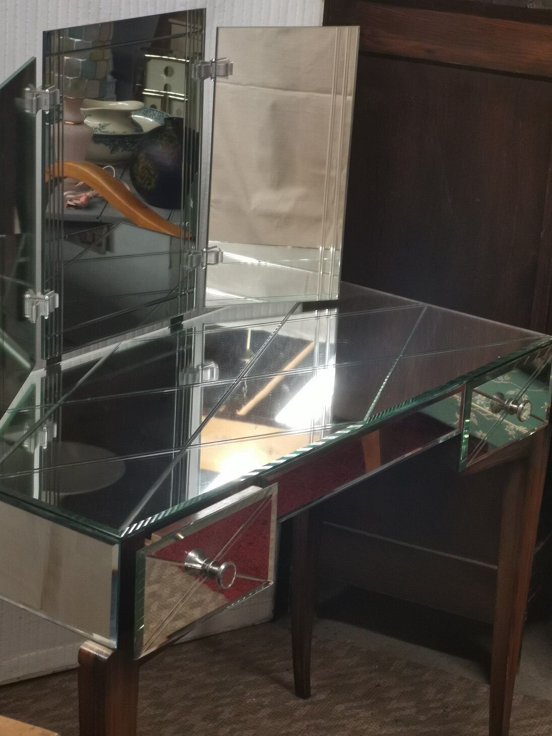 Mirror hairdresser 1930 toilet table
