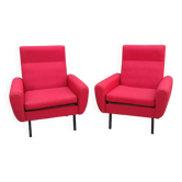 Pair of vintage armchairs with metal legs