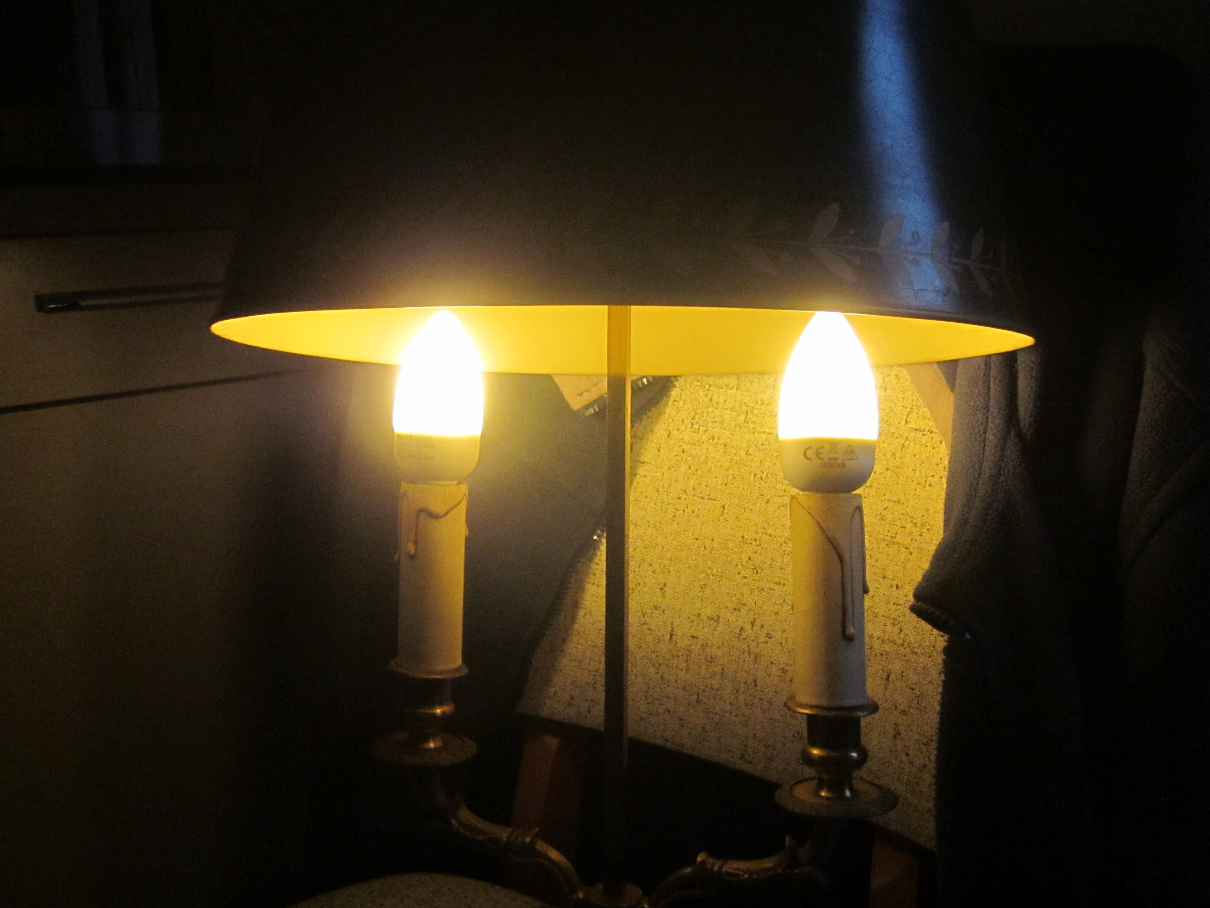 Old hot water bottle lamp