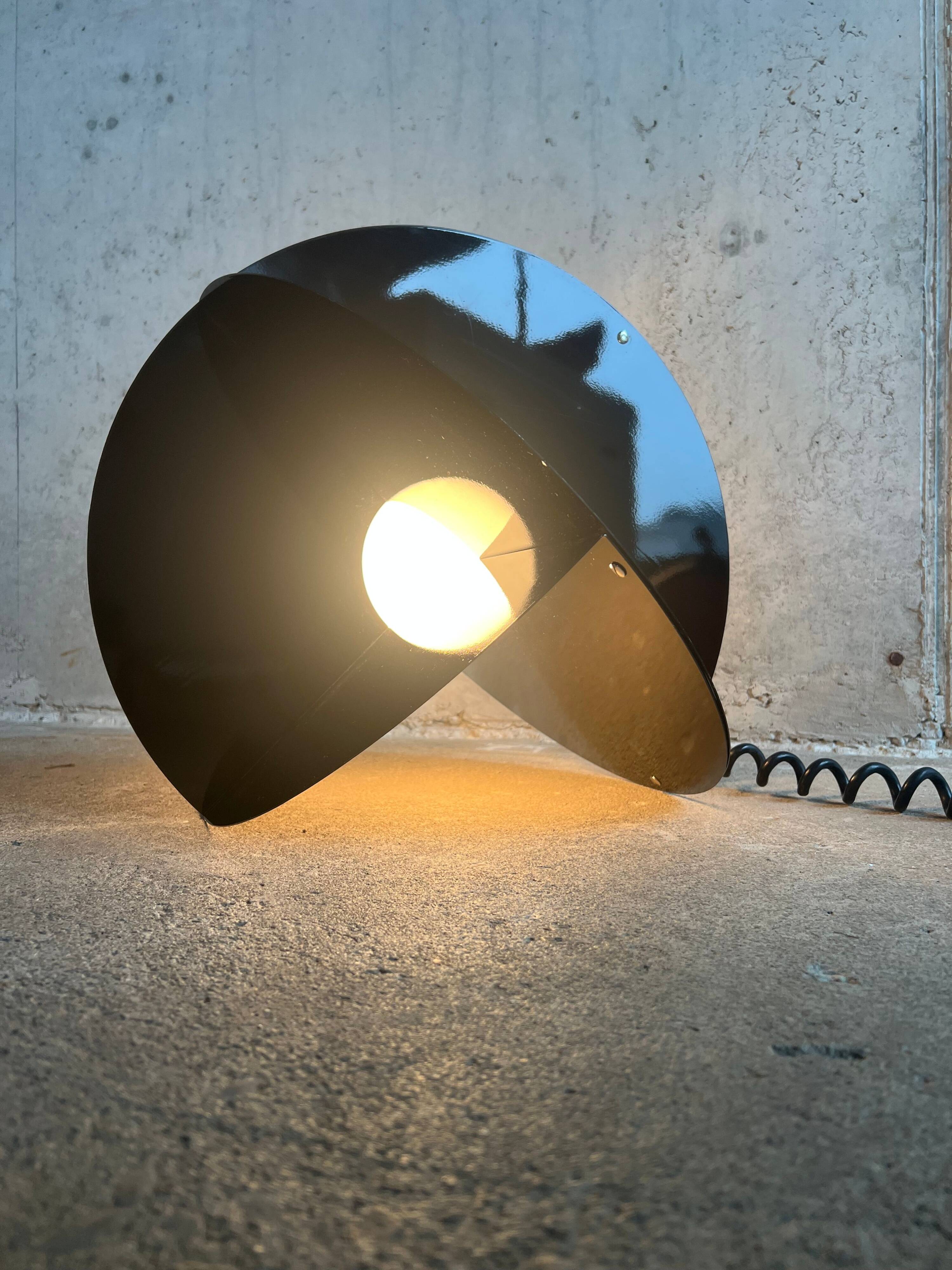 Black “Luna” lamp by Rinaldo Cutini