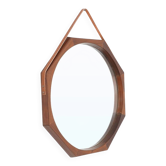 Octagonal mirror with a teak frame, 1960s