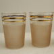 7 pink and gold vintage glass liquor glasses