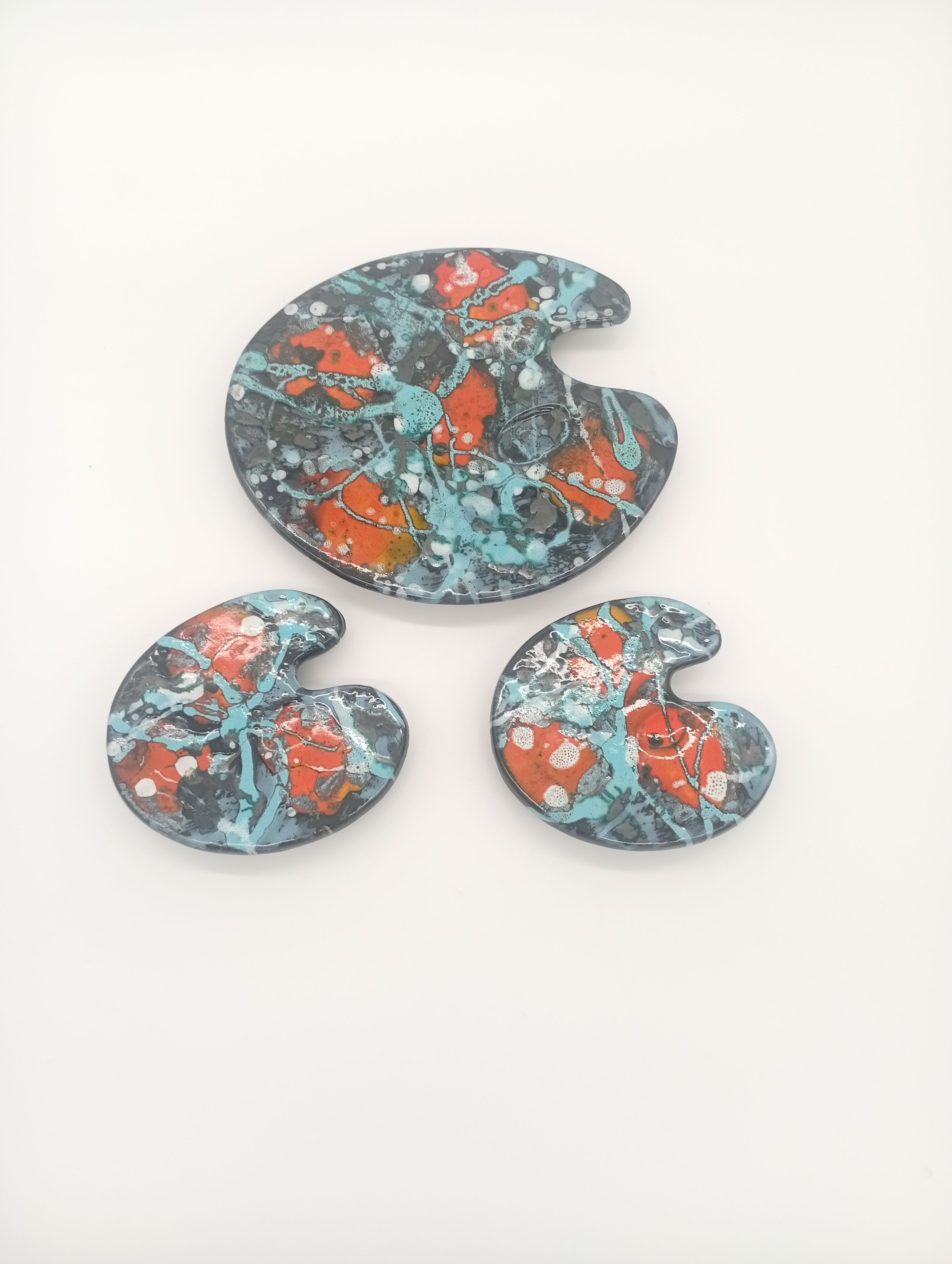 Bottle Coaster Painter's Palette Multicoloured Ceramic Pop