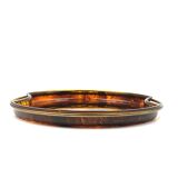 Hollywood regency brass and tortoiseshell lucite tray, Guzzini Italy 1970s