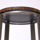 Art-deco style side table in palm wood and steel base