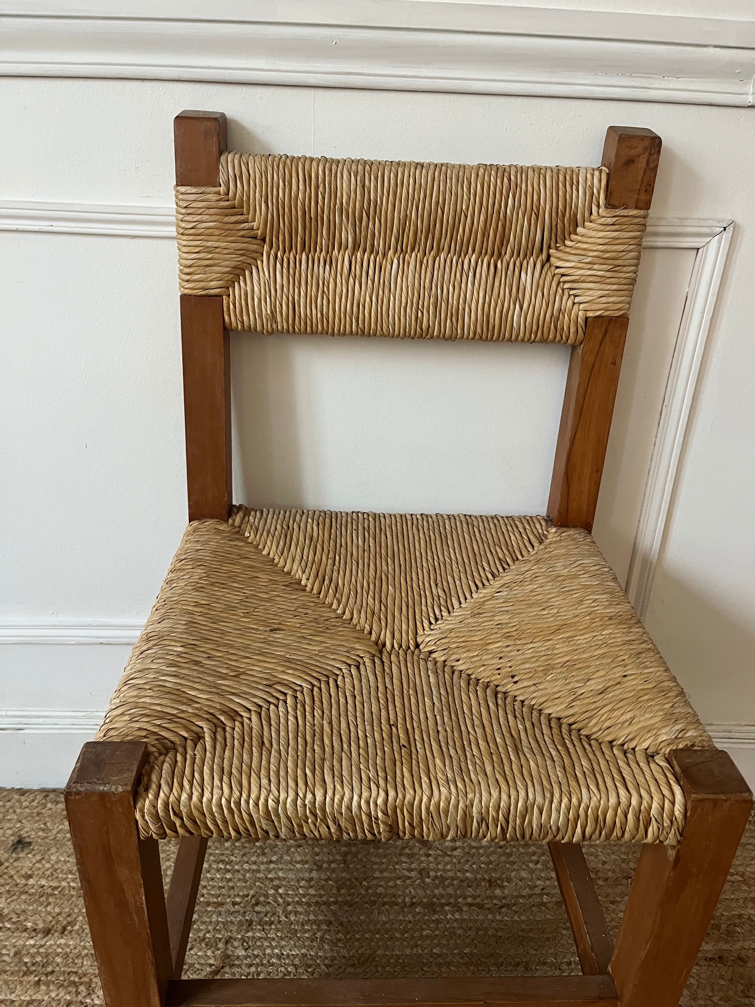 Brutalist straw chair