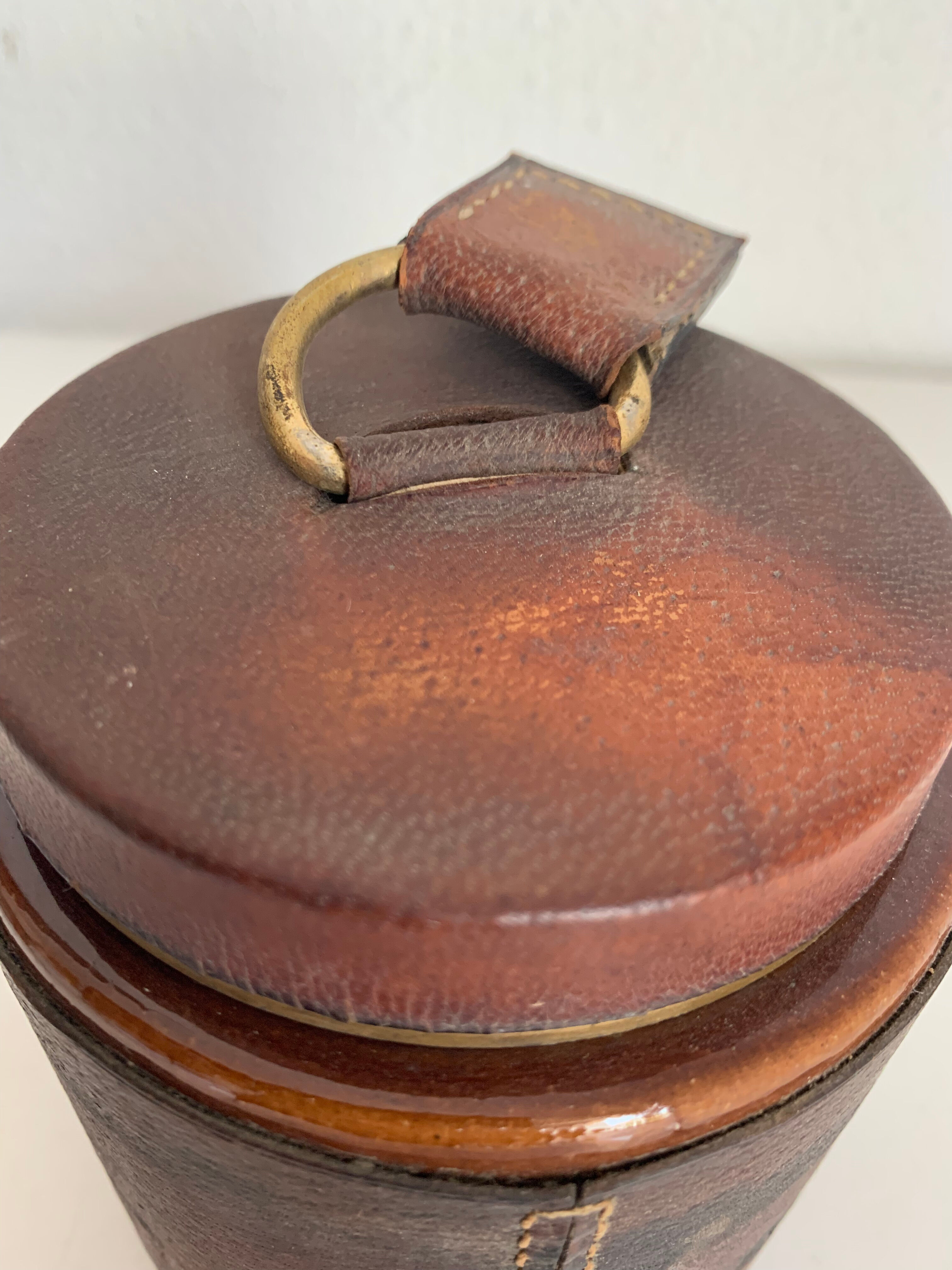 Vintage cigarette holder 1960 Longchamp horse leather - 11 x 10 cm