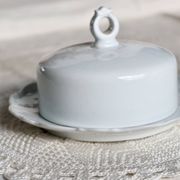 Vintage white porcelain butter bell