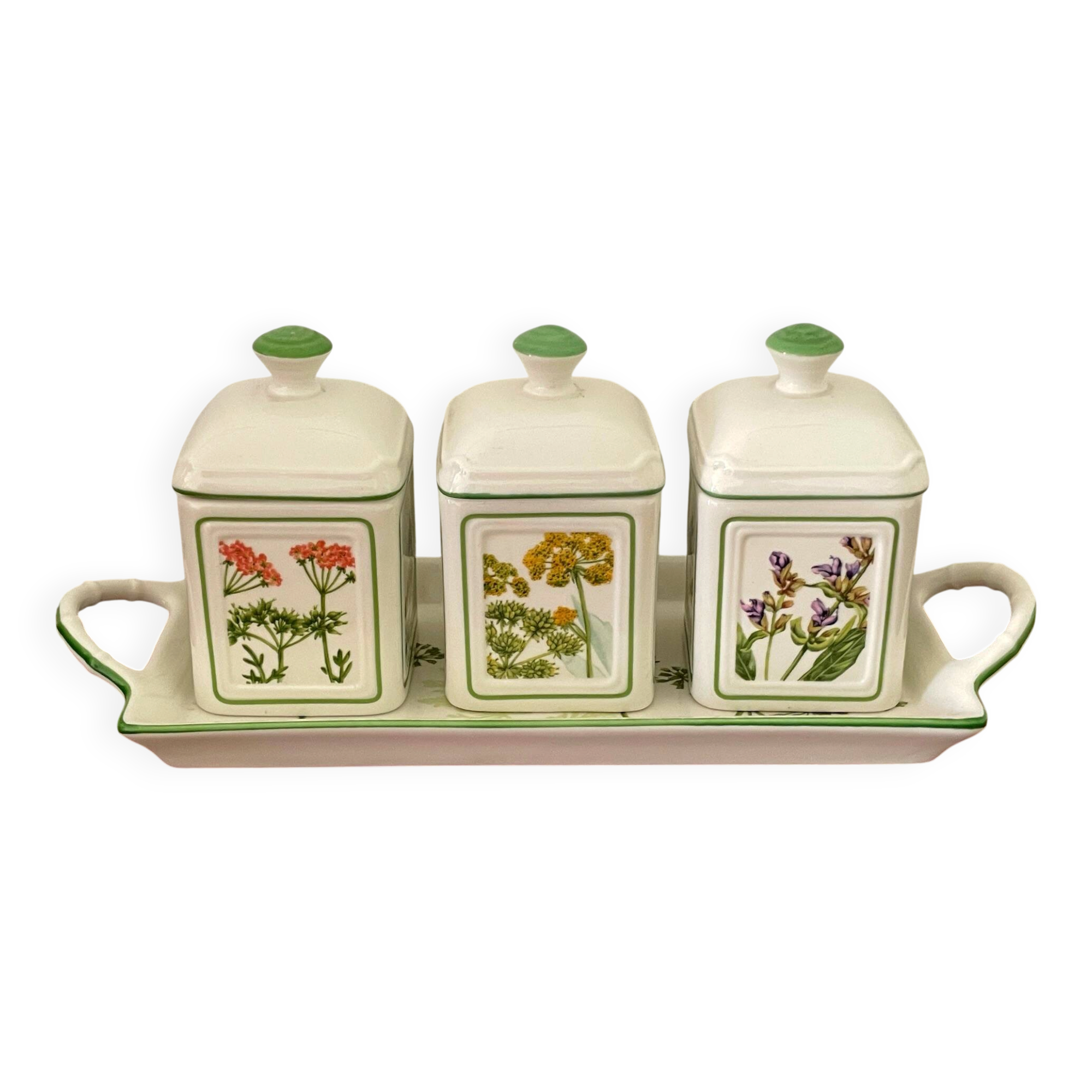 Spice pots and their tray Villeroy and Boch in earthenware