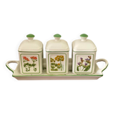 Spice pots and their tray Villeroy and Boch in earthenware