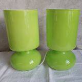 Pair of green lamps Ikea model Lykta 90s