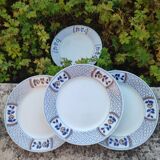 Set of 4 K&G Lunéville flat plates, Rouennais model
