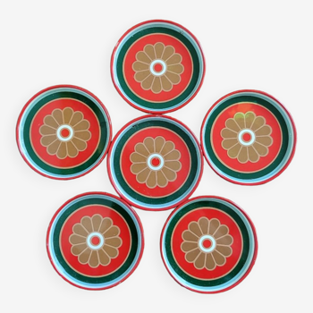 6 coasters flower décor