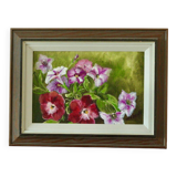 Framed oil on canvas "Flowers", Sweden mid 20th century