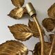 Large golden leaf wall lamp vintage design 70s