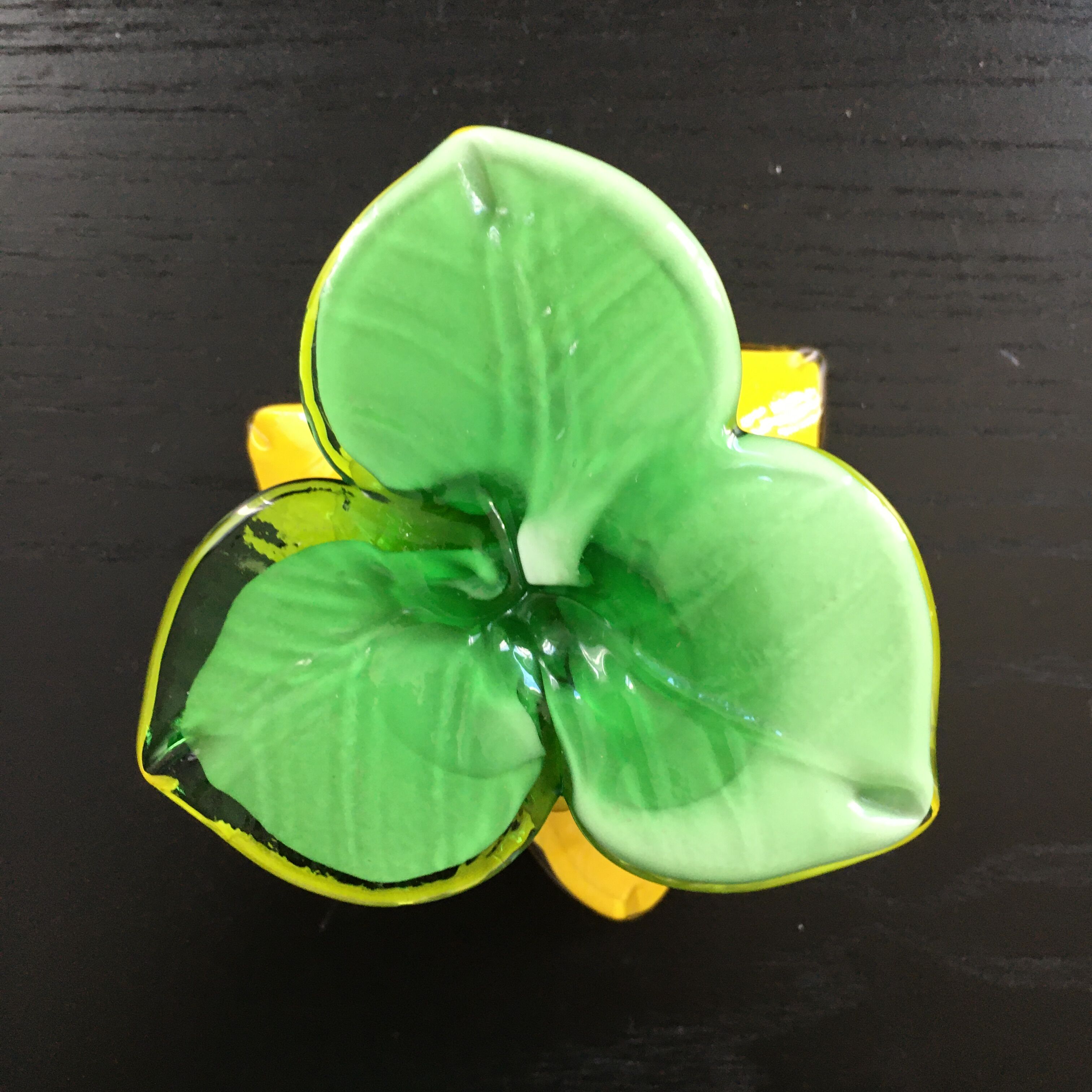 Yellow tulip candle holder