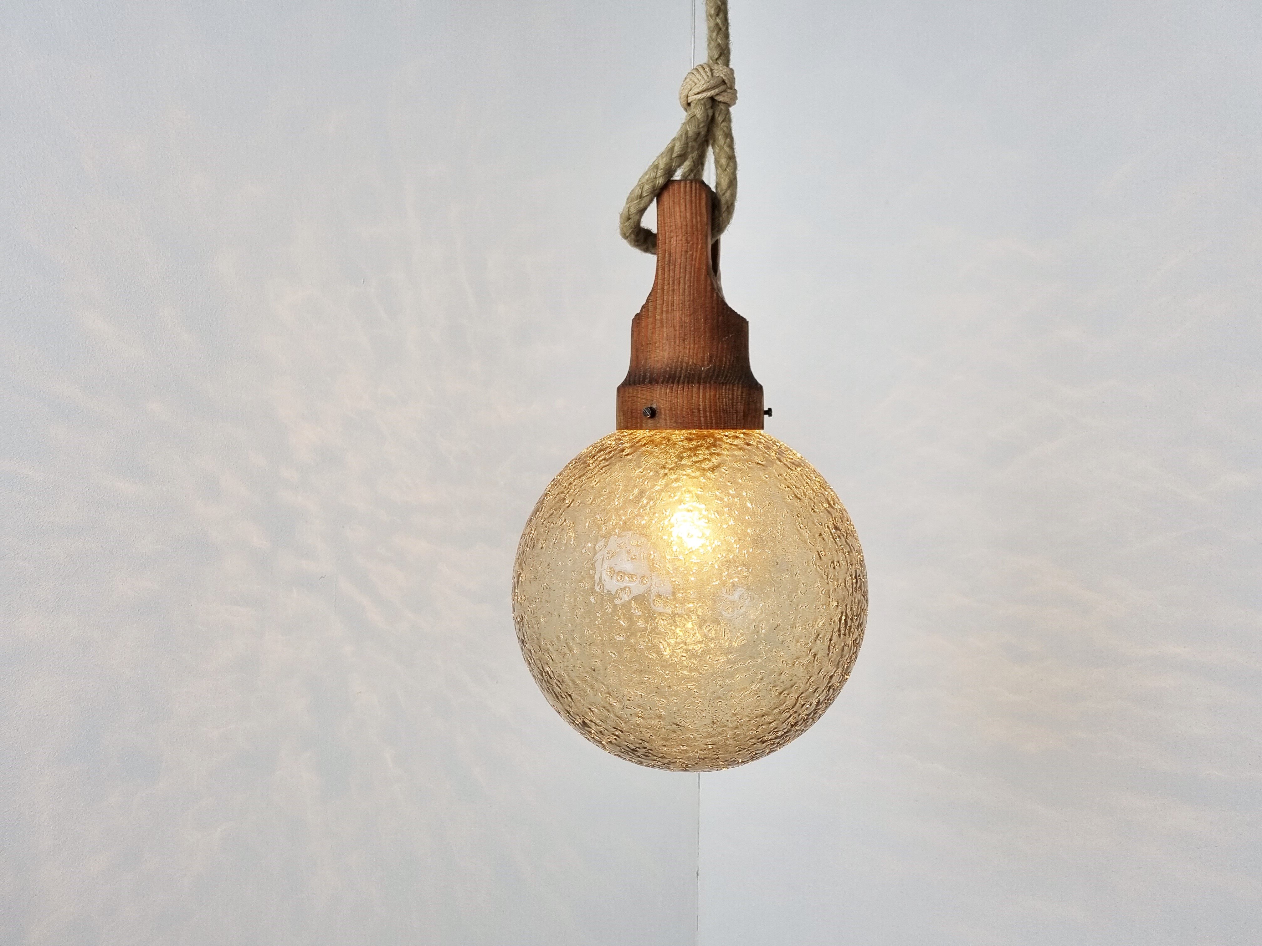 Vintage glass pendant light by Hustadt Leuchten, 1960s