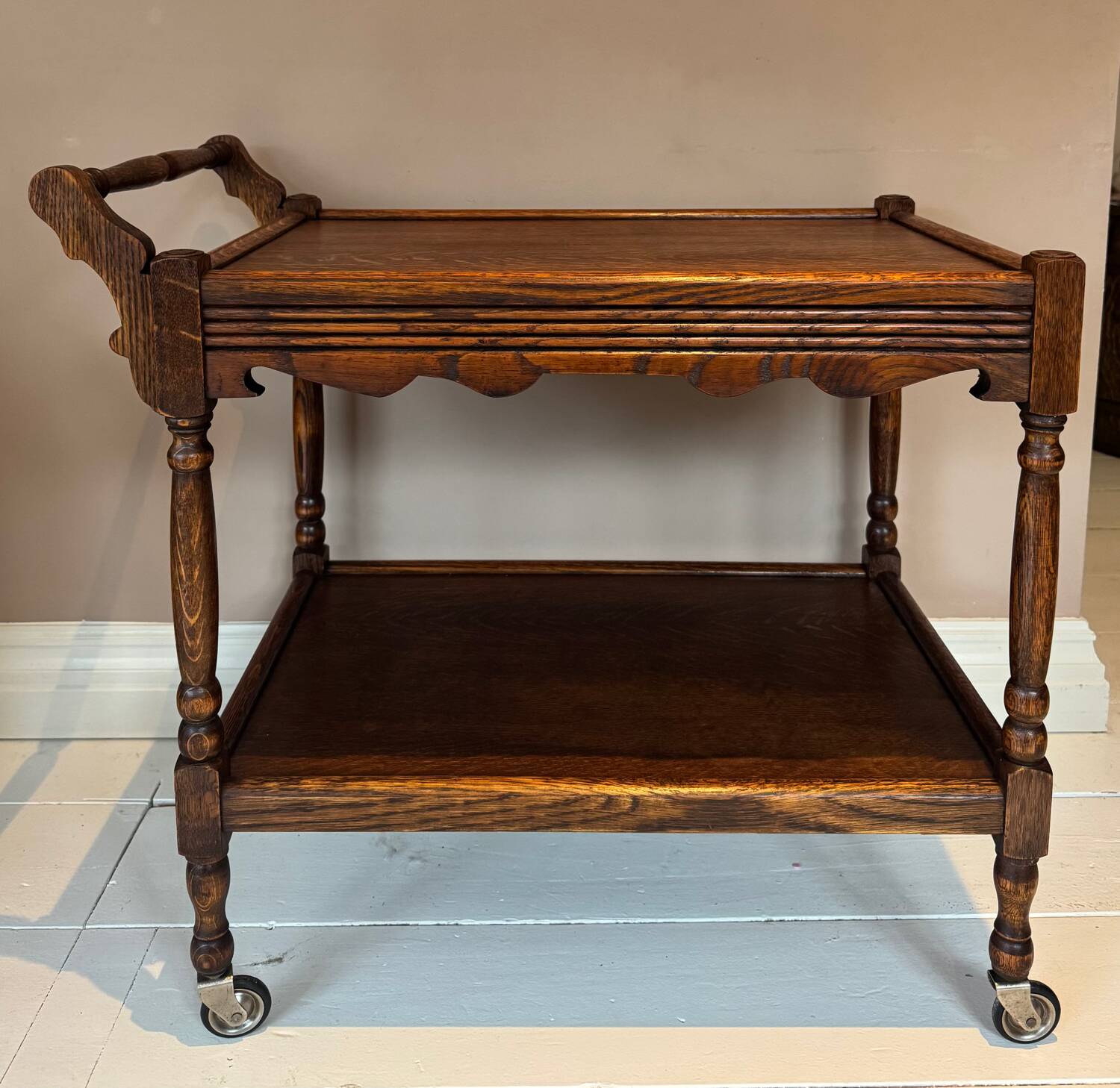 Oak Wooden bar trolley