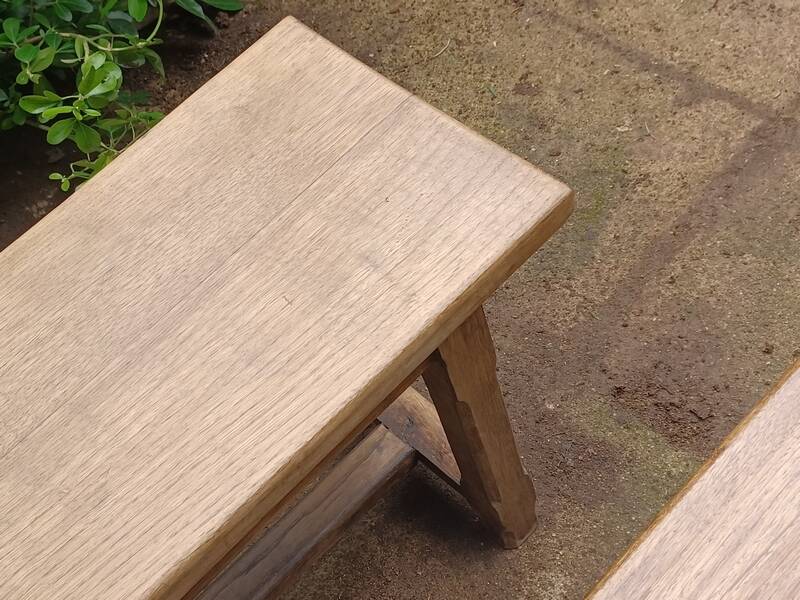 Antique solid oak farm benches