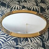 Mirror oval bevelled art deco