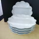 Set of 5 asparagus plates in white Limoges porcelain