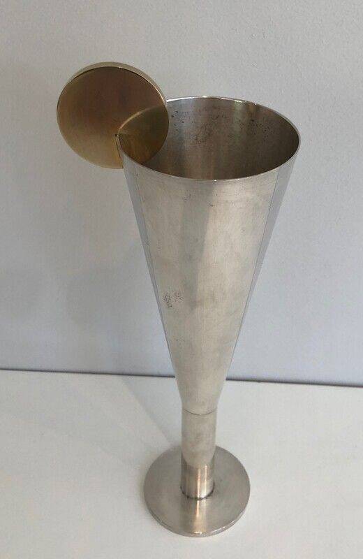 Silver-plated and brass champagne flute