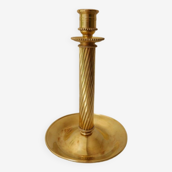 Brass candle holder, twisted effect