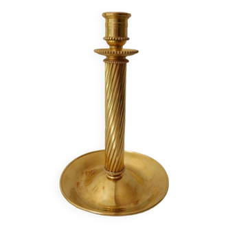Brass candle holder, twisted effect