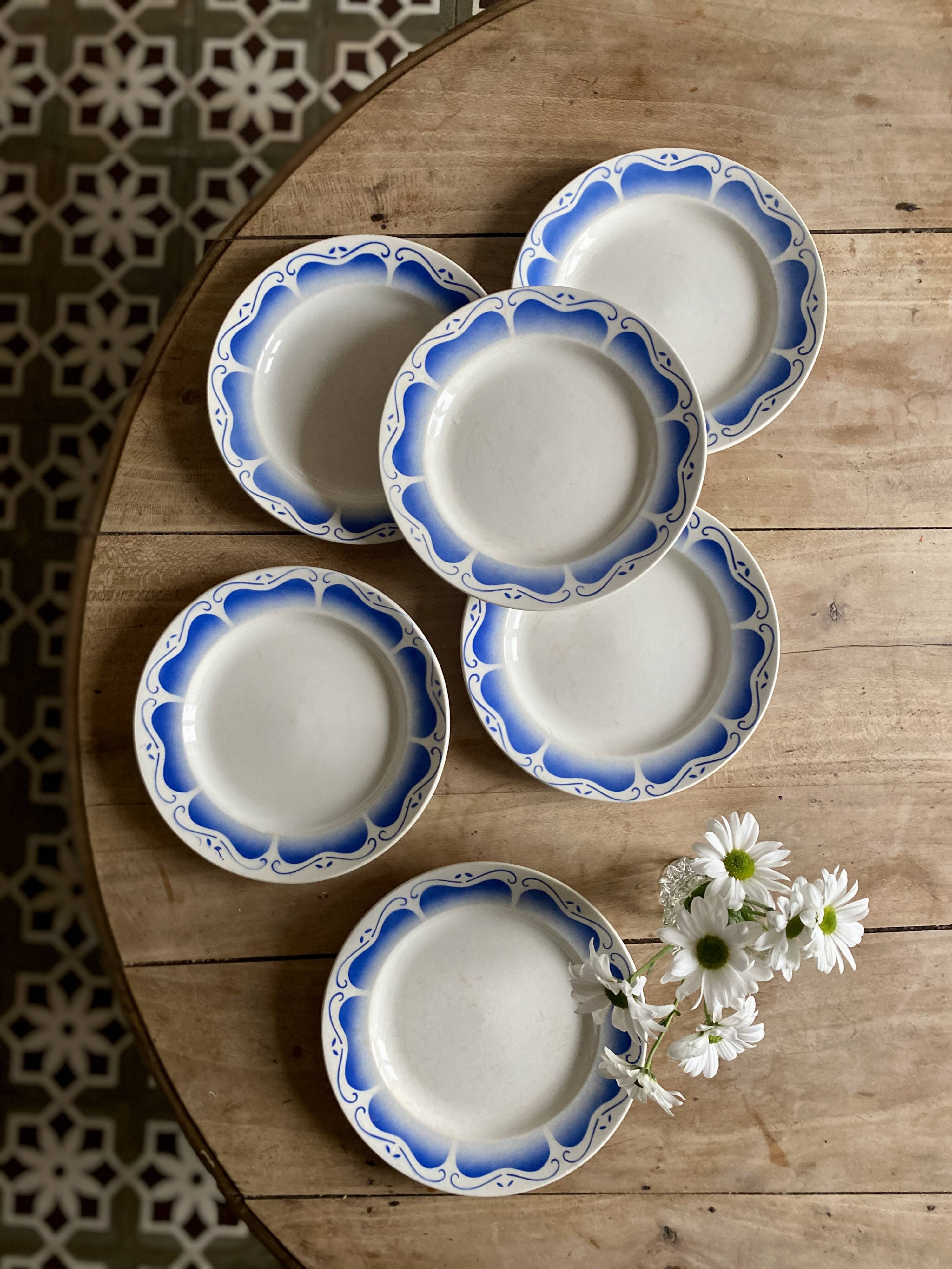 Set of 6 vintage flat plates