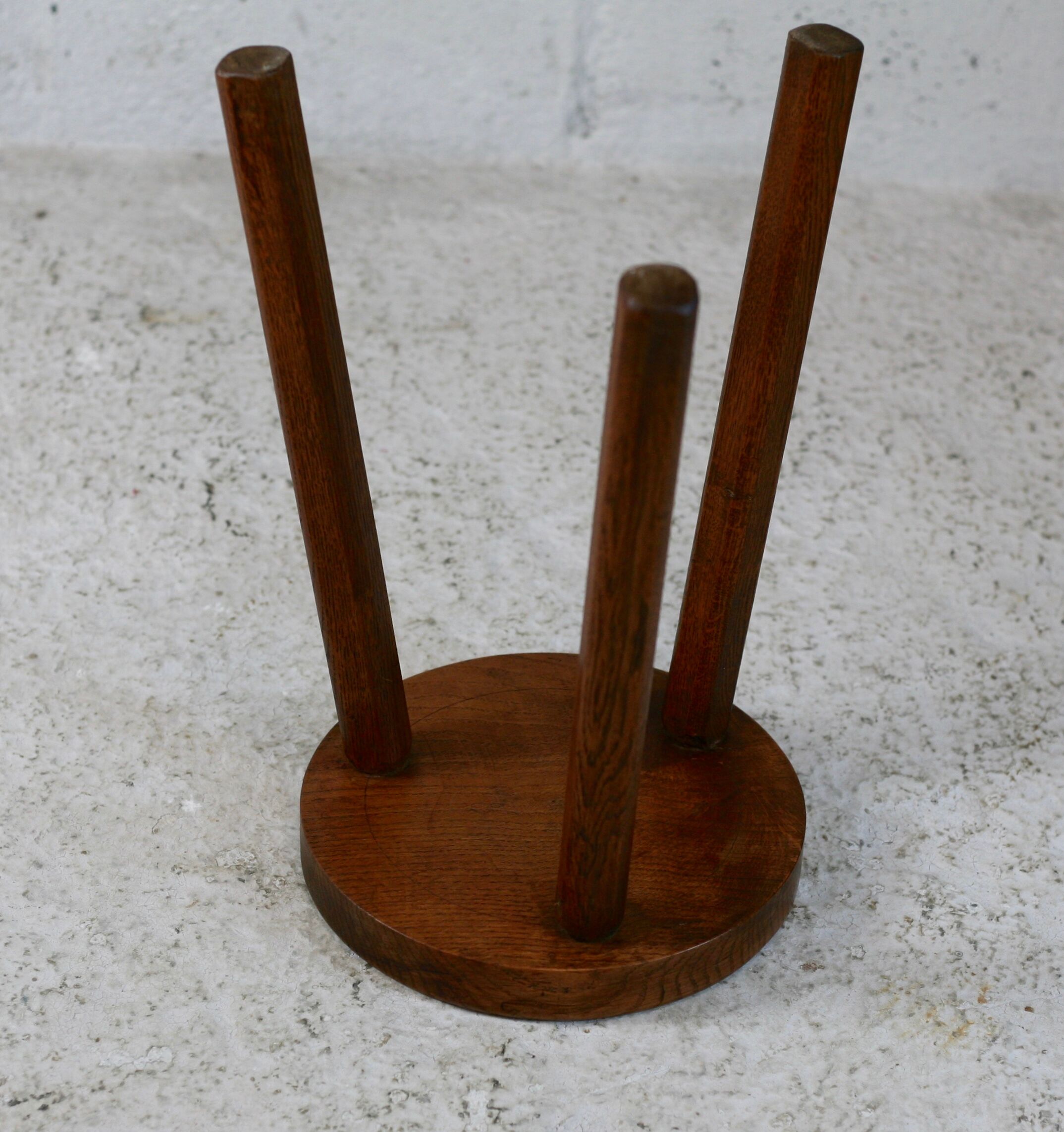 Tripod stool. Wood. France, circa 1950