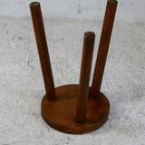 Tripod stool. Wood. France, circa 1950