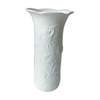 Porcelain vase matt effect decor in relief sign kaiser