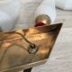 Pair of vintage metal and brass sconces