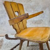 Brutalist wooden chair 1960