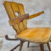 Brutalist wooden chair 1960